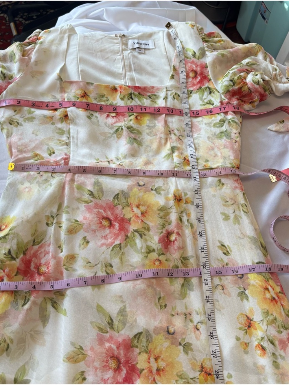 Yumi Kim Lydia Floral Bridesmaid Maxi Dress Sz XL Cottage core Run Small - Picture 4 of 16